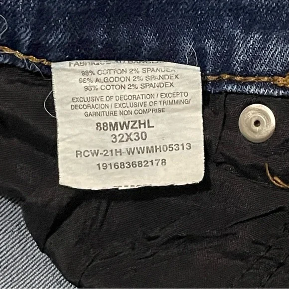 Wrangler Retro Men’s 32x30 (33x30) Slim Straight Jeans Dark Blue Denim Western - Picture 7 of 15